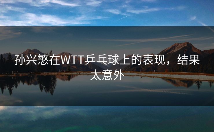 孙兴慜在WTT乒乓球上的表现，结果太意外