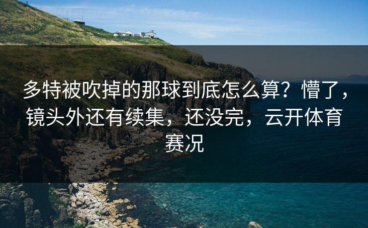多特被吹掉的那球到底怎么算？懵了，镜头外还有续集，还没完，云开体育赛况